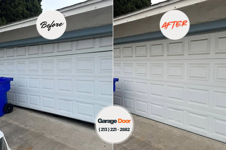 Before and after: garage door repair Cornelius, OR